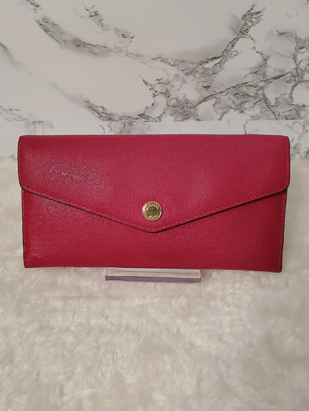 Michael Kors Jet Set Envelope Continental Wallet W/Zip Pouch EUC
